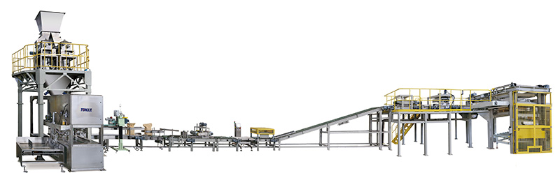 Fully automatic large bag weighing packaging palletizing production line 